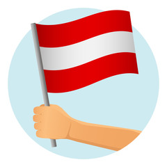 Austria flag in hand