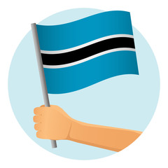 Botswana flag in hand