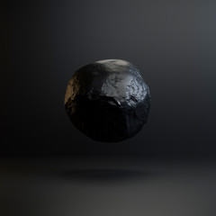 Levitating red ball in the studio