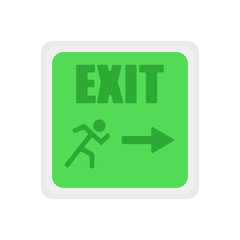 Green exit symbol. Exit. The tablet. Vector illustration. EPS 10.