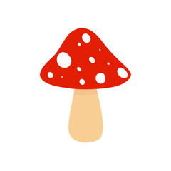 Amanita. Mushroom. Dangerous mushroom. Vector illustration. EPS 10.