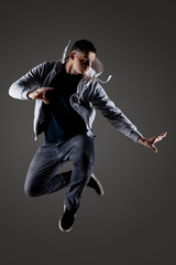 hip hop dancer jumping