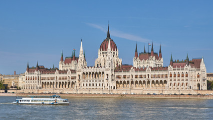 The famous parliament in a capital Budapest of Hungary