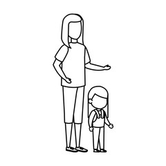 mother with daughter characters