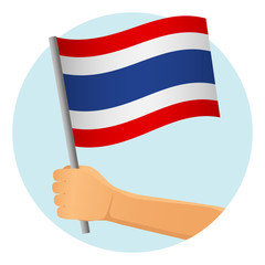 Thailand flag in hand