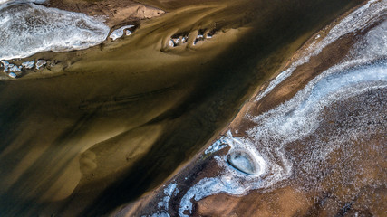 zamarznięta rzeka lód lodowiec  - obrazy, fototapety, plakaty