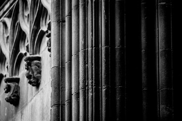 Colonnes en pierre du cloitre de la cathédrale Sainte Croix de Barcelone