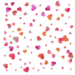 Red hearts confetti celebrations. Simple festive modern design. Holiday vector.