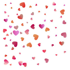 Red hearts confetti celebrations. Simple festive modern design. Holiday vector.