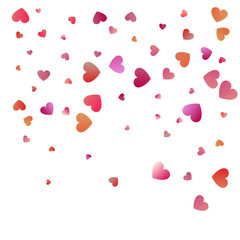 Red hearts confetti celebrations. Simple festive modern design. Holiday vector.