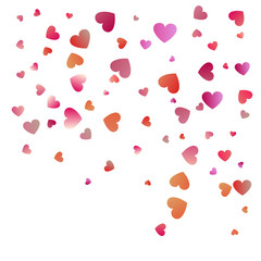 Red hearts confetti celebrations. Simple festive modern design. Holiday vector.