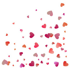 Red hearts confetti celebrations. Simple festive modern design. Holiday vector.