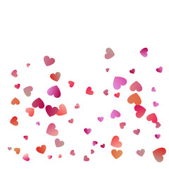 Red hearts confetti celebrations. Simple festive modern design. Holiday vector.
