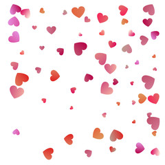 Red hearts confetti celebrations. Simple festive modern design. Holiday vector.