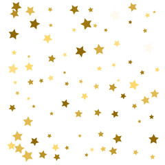 Gold stars. Confetti celebration, falling golden abstract decoration