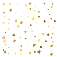 Golden stars confetti. Abstract background with many falling gold stars confetti. vector background