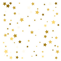 Fototapeta na wymiar Gold stars. Confetti celebration, falling golden abstract decoration