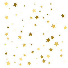 Gold stars. Confetti celebration, falling golden abstract decoration