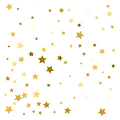 Gold stars. Confetti celebration, falling golden abstract decoration