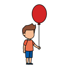 cute little boy with balloons helium