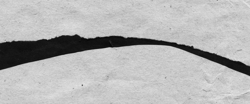 Abstract landscape &ndash; black and white minimalist art illustration. Contrast achromatic craft paper applique with lines. Black white minimalist abstract collage. Landscape for postcard, poster, banner.