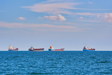 Ships in the sea