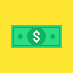 Dollar icon. Dollar bill, money concepts. Flat design. Vector icon
