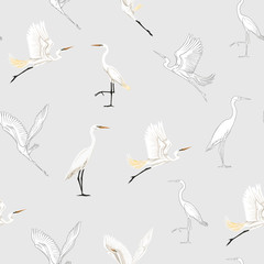 Obraz premium Seamless pattern, background with tropical birds