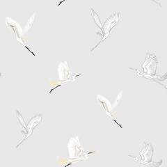 Seamless pattern, background with tropical birds - 248548260