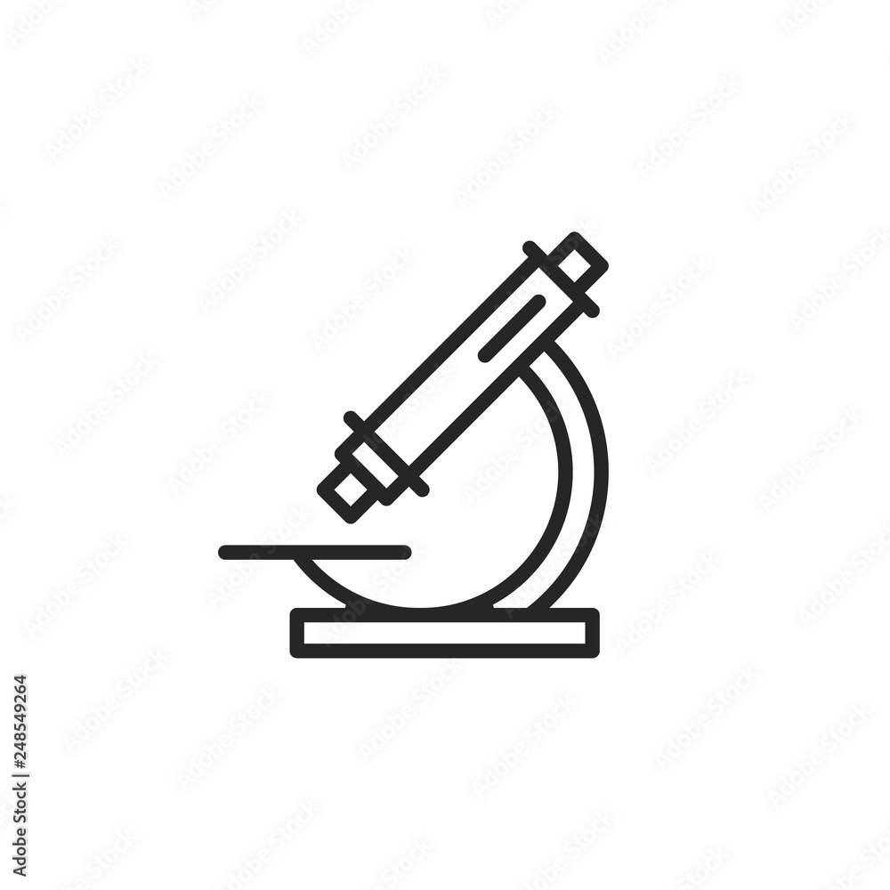 Aufkleber microscope icon. thin line design. vector line icon