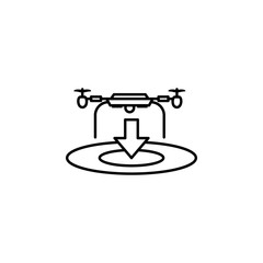 copter, drone, arrow, down icon. Element of quadrocopter icon. Thin line icon for website design and development, app development. Premium icon