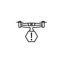 quadcopter, drone, sign, warning icon. Element of quadrocopter icon. Thin line icon for website design and development, app development. Premium icon