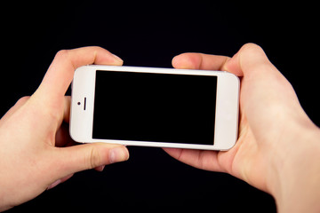 holding Phone and Showing