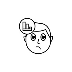 human face character mind in statistics icon