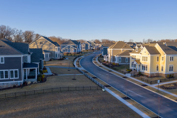  American single family homes at a new construction aerial view	