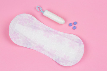 Menstruation sanitary soft pad, hygiene protection.