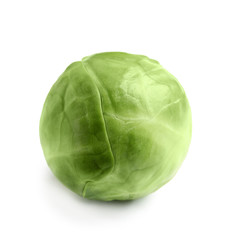 Fototapeta premium Fresh tasty Brussels sprout on white background