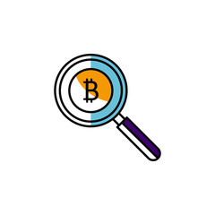 cryptocurrency, bitcoin, search, magnifier icon. Element of color finance. Premium quality graphic design icon. Signs and symbols collection icon for websites