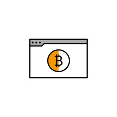 web browser, bitcoin, cryptocurrency, finance icon. Element of color finance. Premium quality graphic design icon. Signs and symbols collection icon for websites