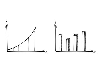column and line charts representation of growth