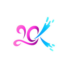 20k Logo, Anniversary Logo, Number 20 Logo