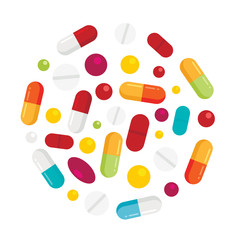 Healthy elements in circle shape background