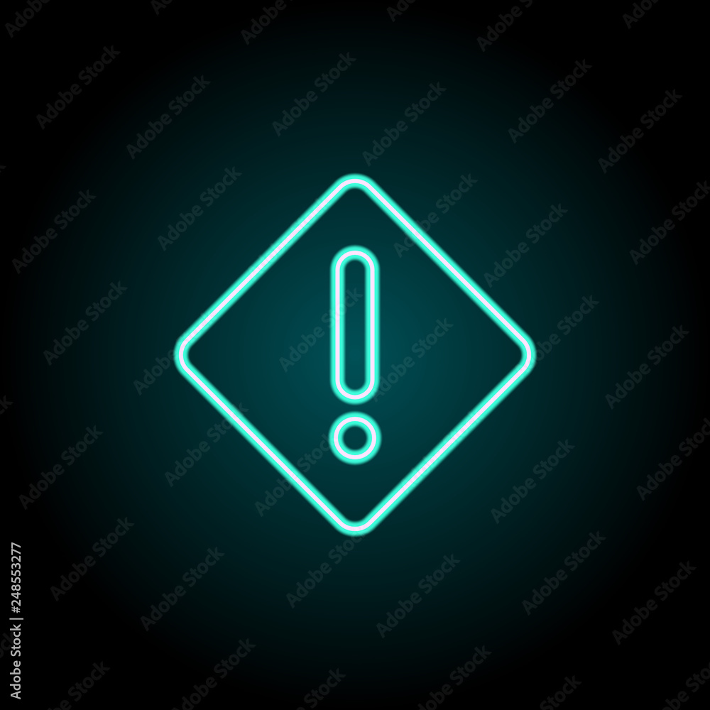 Poster danger sign icon. elements of construction in neon style icons. simple icon for websites, web design