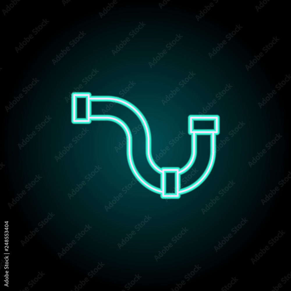 Poster pipe icon. elements of construction in neon style icons. simple icon for websites, web design, mobil