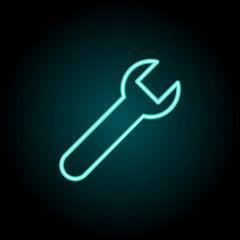 wrench icon. Elements of construction in neon style icons. Simple icon for websites, web design, mobile app, info graphics