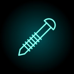 screw icon. Elements of construction in neon style icons. Simple icon for websites, web design, mobile app, info graphics