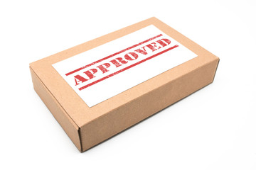 Approved box for shipping white background