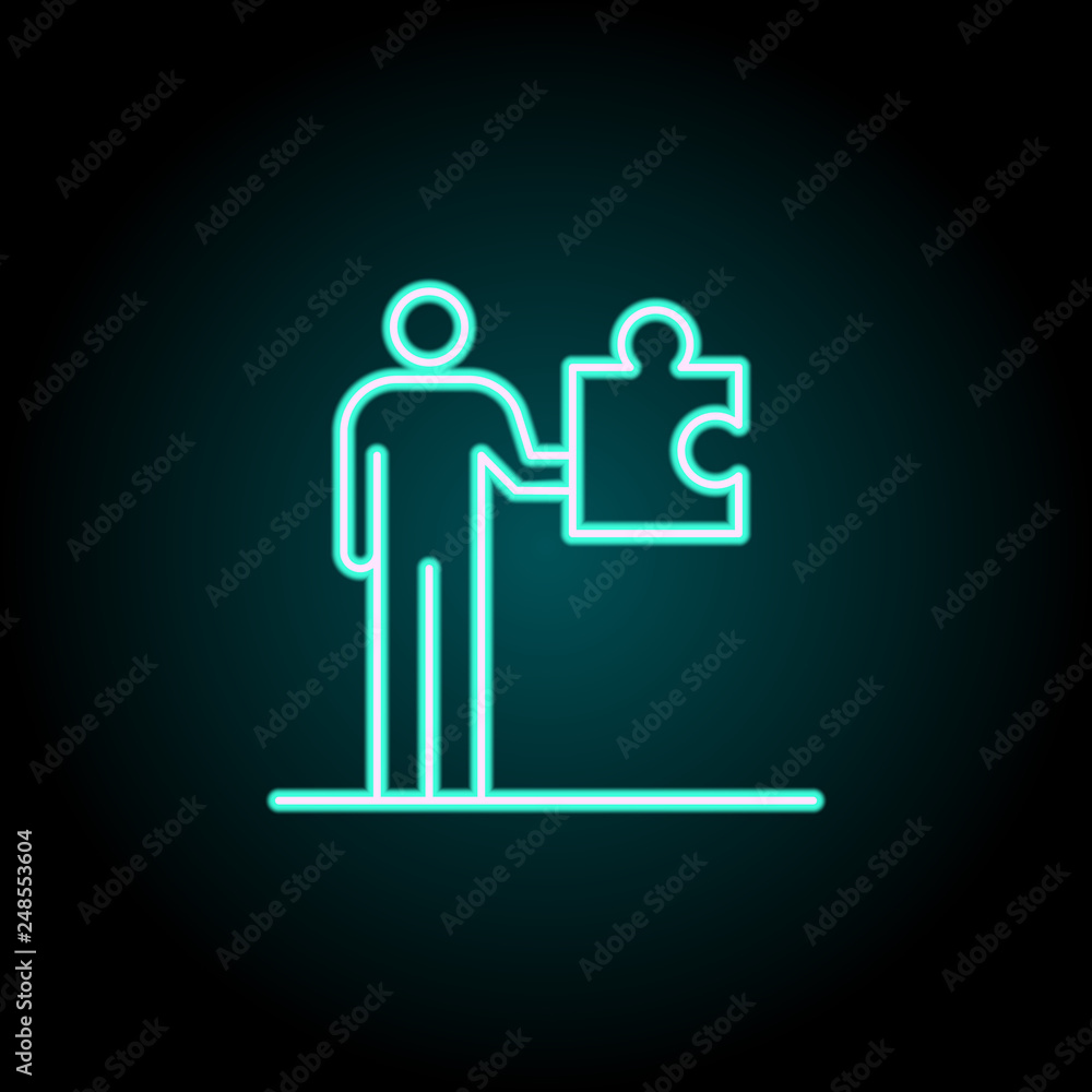 Poster community icon. elements of conceptual figures in neon style icons. simple icon for websites, web de