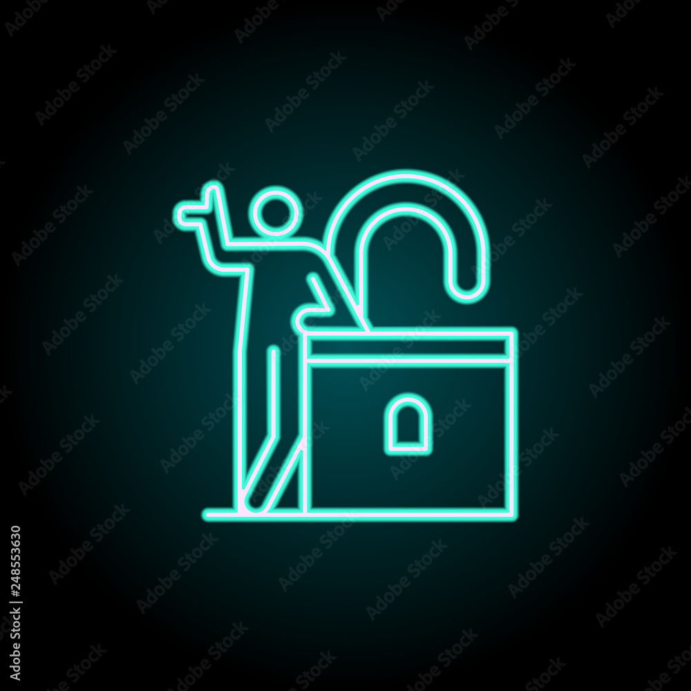 Poster boundary icon. elements of conceptual figures in neon style icons. simple icon for websites, web des