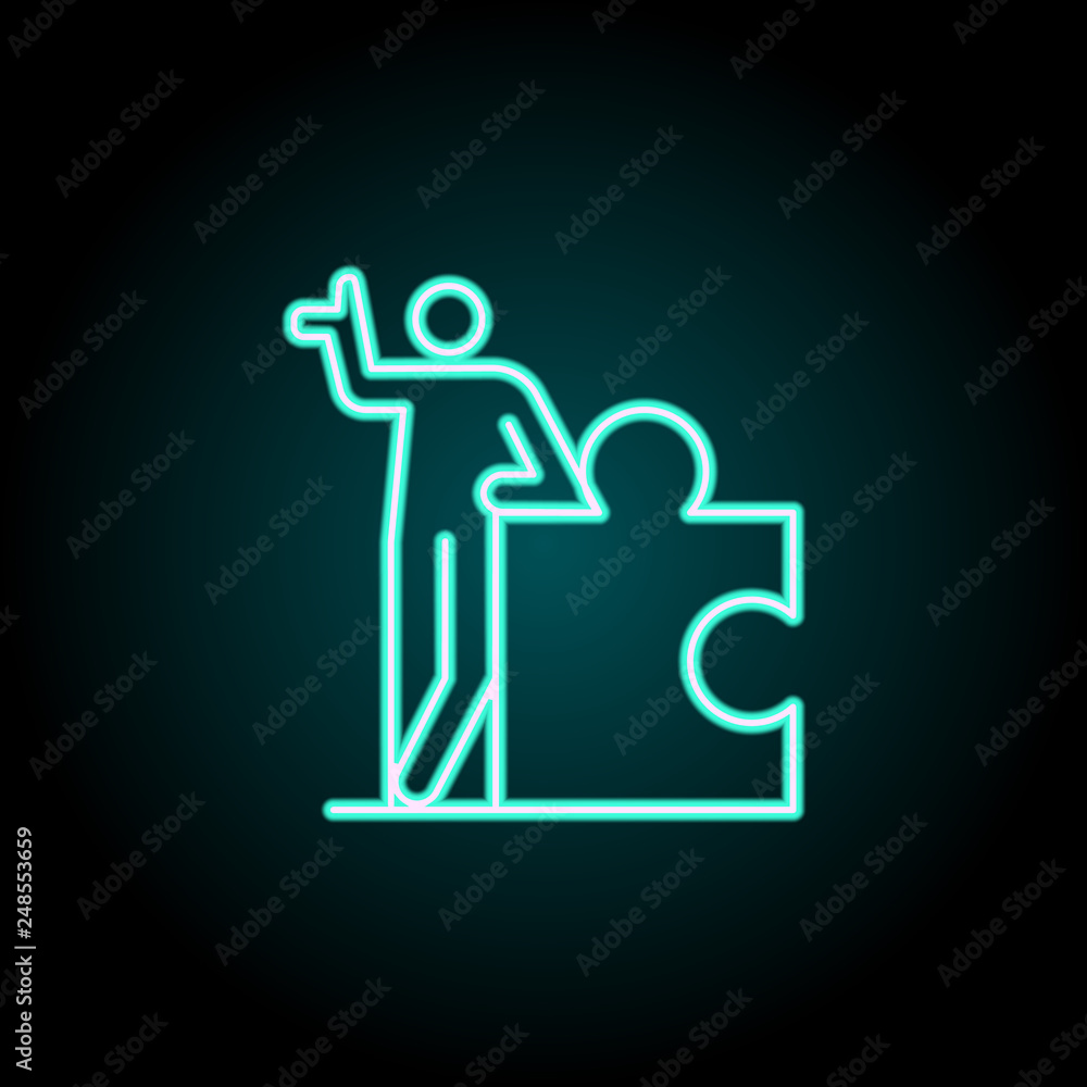 Poster community icon. elements of conceptual figures in neon style icons. simple icon for websites, web de